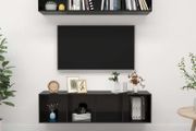 Wall-mounted TV Cabinets 2 pcs High Gloss Black Chipboard