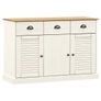 Sideboard with Drawers VIGO 113x40x75 cm White Solid Wood Pine Image 3