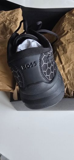 HUGO BOSS Men's Trainers / Sneakers Owen_Runn_rf, Black, Size EU 45, UK 11, US 12