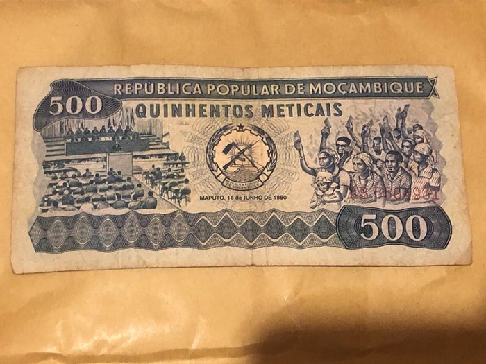500 Meticais 1980 Mozambique