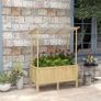 Raised Bed with Roof, Drainage Holes, Fleece Lining, Weatherproof, Fir Wood, 110x60x152 cm Image 2