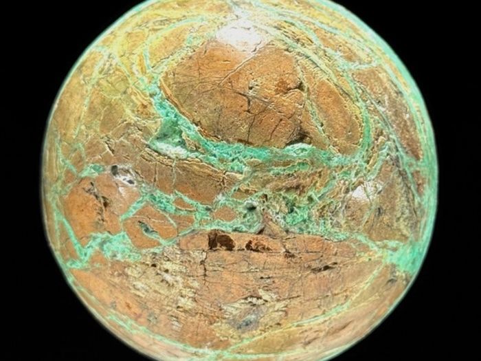 Smithsonite Sphere - Natural Stone, Wooden Stand