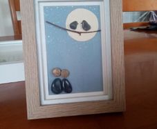 Night Scene Pebble Art