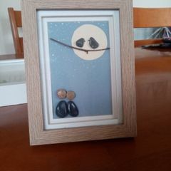 Night Scene Pebble Art