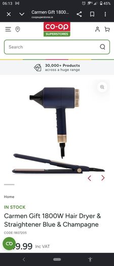 Carmen hairdryer and straightener set