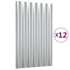 Roof Panels 12 pcs Galvanised Steel Silver 60x36 cm
