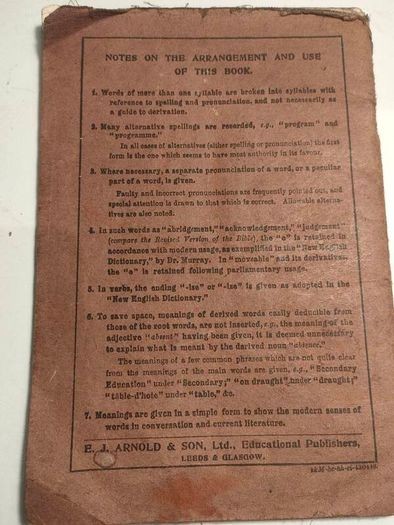 Scholar's English Dictionary by T.Page and A. Gardiner