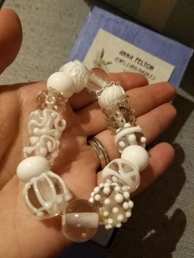 Handmade glass beads bracelet