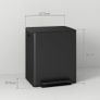 50L Dual Compartment Stainless Steel Bin, with Deodoriser Holders - Black Image 2