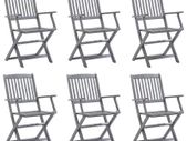 Folding Outdoor Chairs 6 pcs Solid Acacia Wood