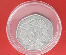 50p coin in case