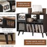 Large Record Player Stand, Turntable Stand with Storage, Vinyl Holder with Display Area, Record Player Table Holds Up to 450 Albums, Record Holder for Music Room Living Room Image 3