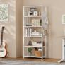 NEW SALE | 6 Tier Bookshelf, Standing Bookcase with 2 X-shape Strips,Metal Mesh Side Panels, 8 S-shaped Hooks, Industrial Storage Rack for Office, Living Room Image 7