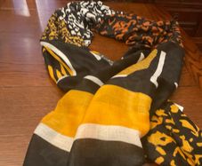 SAMOON new scarf  / shawl with tags on in black, burnt orange and white