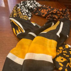 SAMOON new scarf  / shawl with tags on in black, burnt orange and white