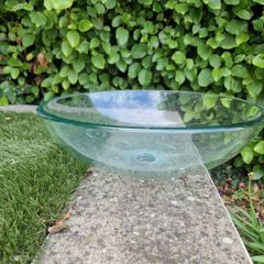 Beautiful glass sink with chrome tap