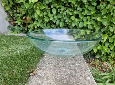 Beautiful glass sink with chrome tap
