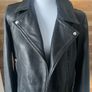 black leather biker jacket Jaeger size UK 10 BNWT Image 2