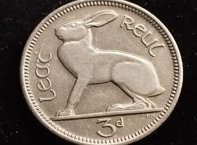 Ireland - 1968 - 3 Pence - Hare - KM.12a - UNC - [772]