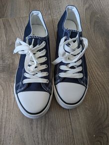 Navy Canvas Trainers size 8