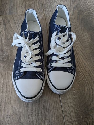 Navy Canvas Trainers size 8
