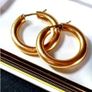 Vintage Chunky 9ct Gold Hoops Image 7