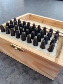 36-piece steel letter and number punch stamp set
