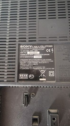 Sony Bravia Kdl-37p3020 37" Lcd Tv