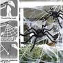 2pcs Black Giant Spider, Triangular Cobweb 5m 4.8m, Plastic Spiders 30pcs, Spider Web 40g for Halloween Decorations Indoor Outdoor Home Yard Image 3