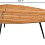 Coffee Table Living Room Mid Century Drop Shape Accent Oval Table Contemporary Style Leisure Tea Table Cocktail Table, 42.5Inch, Walnut Oak Image 4