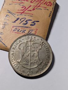 South Africa Silver Florin 1955