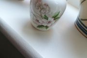 Tiny Staffordshire fine bone china case with honeysuckle front and back