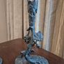 Vintage Glass Flutes with Ornate Metal Base Image 3