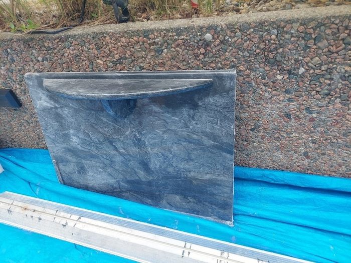 marble tile with a shelf