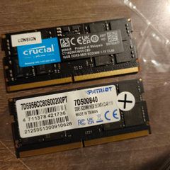 32GB  2x16GB DDR5 Laptop RAM Sodimm 5600MHz 1x Patriot 1x Crucial
