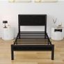 Single Bed Frame with Wood Storage Headboard Image 7