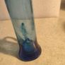 Vintage Very Rare Hand Blown Knobler Indigo Blue Etched Shot Glass / bud vase With Handle Image 5