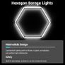 14 Hexagon Honeycomb LED Light,65W 6500K Super Bright Pure White LED Garage Workshop Lighting for Basement, Warehouse, Car Beauty Salon, Car Detailing Shop Image 3