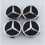 x4 Mercedes Benz centre caps 75mm Black Gloss Image 2