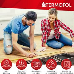Far Infared Heating film complete set Underfloor mat 140 w/m2 laminat floor