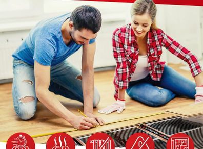 Far Infared Heating film complete set Underfloor mat 140 w/m2 laminat floor