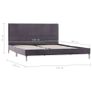 Bed Frame Grey Fabric 135x190 cm Image 7