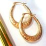 Vintage Hallmarked 9ct Gold Creole Earrings Image 2
