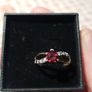 10ct gold ring  with  Natural Gem Stone garnet and diamonds Image 7