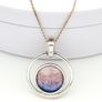 925 Vintage Sterling Silver Italian Dichroic Glass Necklace Image 6