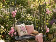main image for ad Rose Arch with Bench, Heavy-Duty Metal 2-Seater Decorative Garden Bench Trellis  Anthracite Grey