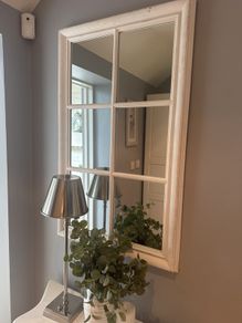 White window pane mirror