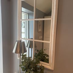 White window pane mirror