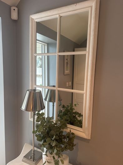 White window pane mirror