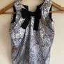 Girl's Occasional Satin Black & Silver Top | Size 4 years Image 2